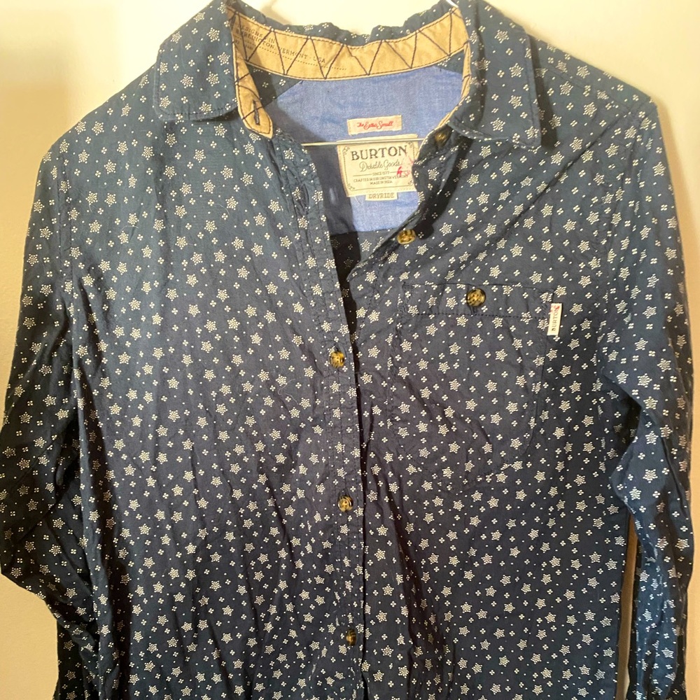 Burton snowflake button up shirt